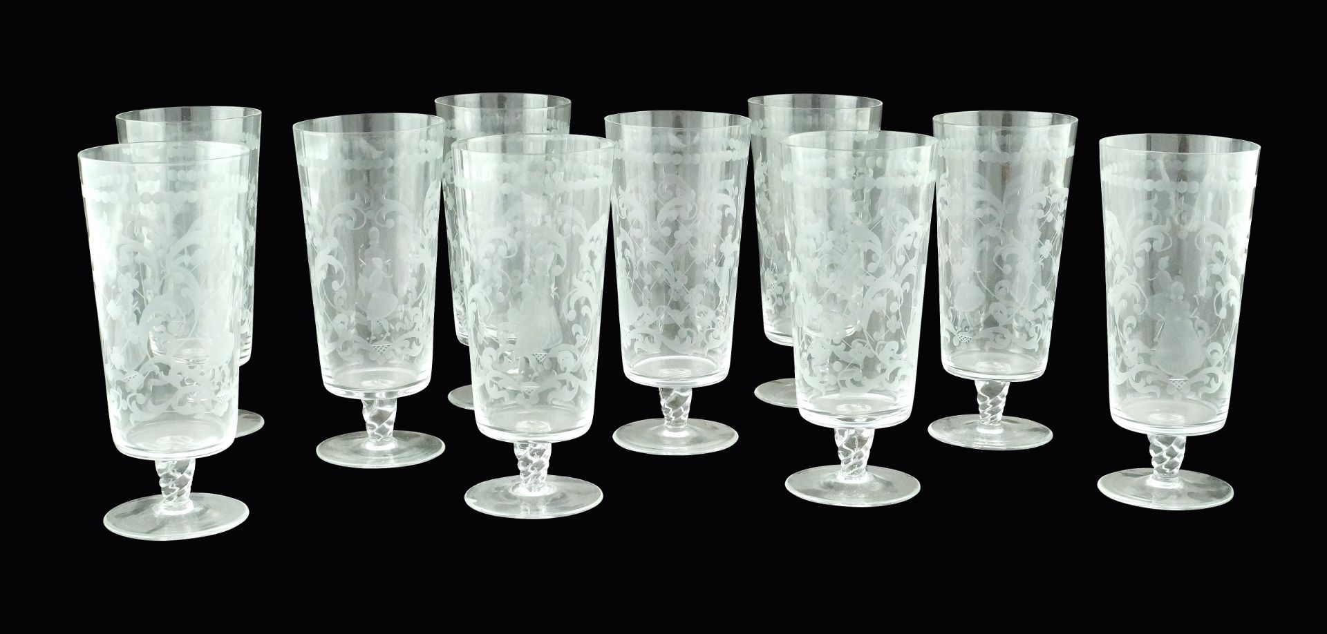 A Murano glass set of ten glasses (10)
