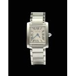 A Cartier Tank Francaise Lady steel wrist watch 1990s