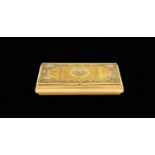A two color gold snuff box France, Paris 1838 - 1846 1,8x7,9x5,1 cm.
