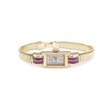 A Boucheron 18kt gold bracelet watch 1930/40ies peso 21,5 gr.