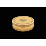 A Louis XVI two color gold circular snuff box France, Paris 1783-1784 2,2x6,3 cm.