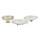 Three silver trays ancient italian manifacture peso 740 gr.