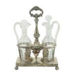 A silver cruet stand Kingdom of Sardinia, 1824-1872 31x22x10 cm.