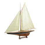 A sail boat model 20th century 106x110x16 cm.