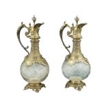 A pair of vermeil silver flacons French manufacture, late 19th century peso lordo 3200 gr.