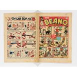 Beano No 55 (1939). Bright cover, cream pages, back cover top corner piece torn away [vg] Comic /