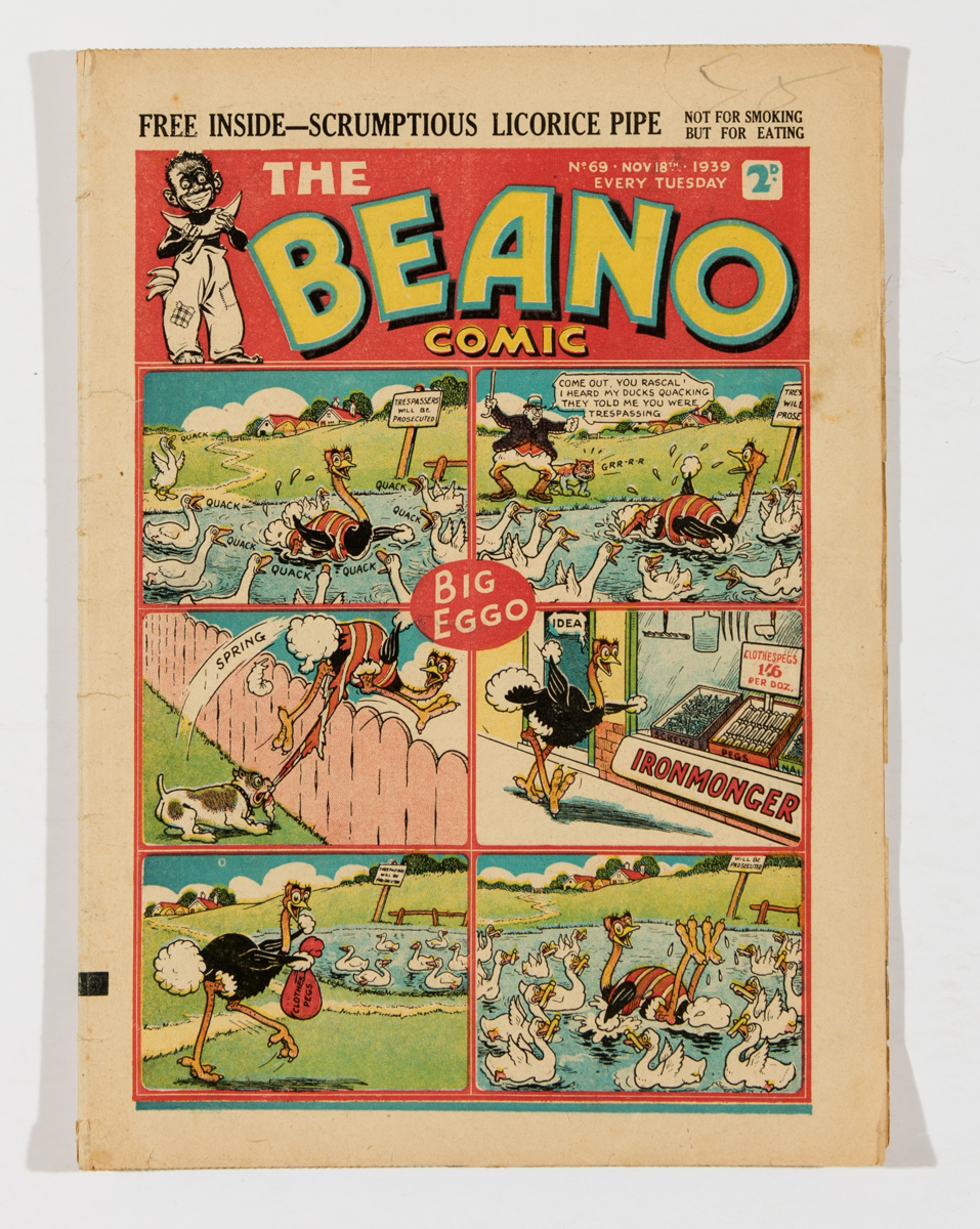 Beano No 69 (1939). First propaganda war issue with Pansy Potter and Wild Boy of the Woods U-Boat