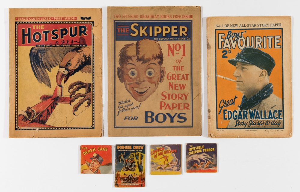 Hotspur Comic No 1 (1933), Skipper No 1 (1930), Boys' Favourite No 1 (1929). Worn, dull issues