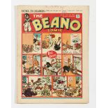 Beano No 83 (1940). Propaganda war issue. Bright covers with some light margin crayon marks, cream