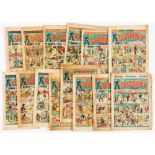 Dandy lower grade mix (1940-1954) 159 Xmas (1940) Hitler cover, right hand pages edges brittle