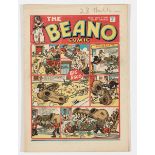 Beano 111 (1940). Propaganda war issue. The RAF capture the leaning Tower of Pisa with Mussolini