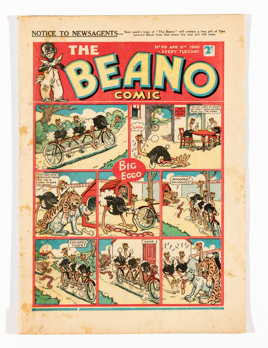 Beano 89 (1940). Propaganda war issue. Margin foxing with some interior margin tears and two thumb