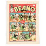 Beano 104 (1940). Propaganda war issue. Nazis fight the Wild Boy of the Woods. Bright cover with