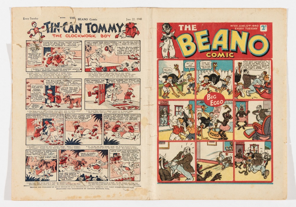 Beano 100 (1940). Propaganda war issue. Doubting Thomas blows up a barrage balloon. Bright covers,