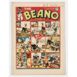 Beano comic 107 (1940). Propaganda war issue. Hooky's Magic Bowler Hat silences the Nazi raiders.