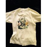 Britney Spears stage worn t-shirt depicting a baby tiger with flowers and a butterfly together