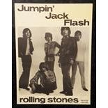 The Rolling Stones an original Decca promo poster for the single 'Jumpin' Jack Flash', 1968, black