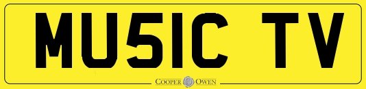 MU51C TV Registration plate on retention certificate. This U.K registration plate personifies MTV