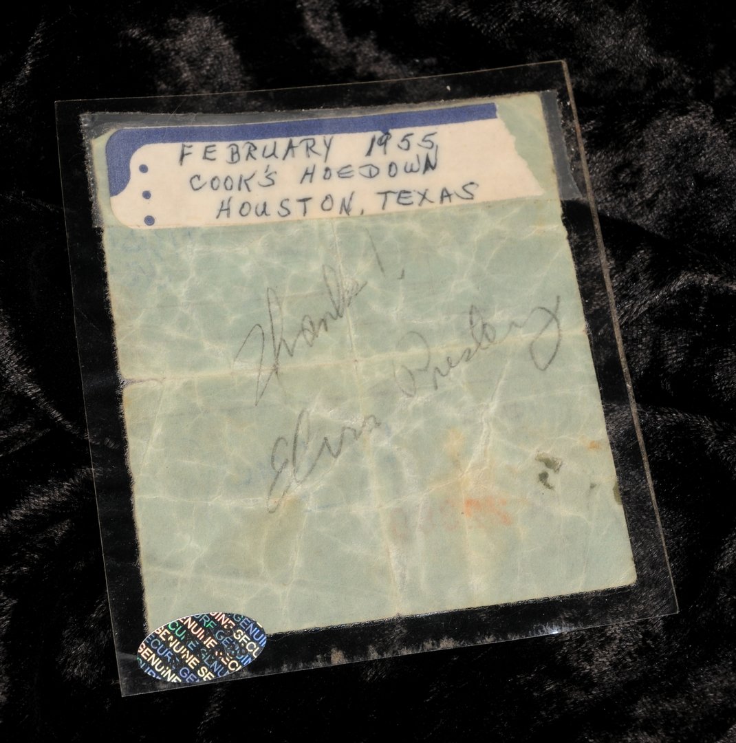 Elvis Presley: An autographed receipt with original signature printing block, 1950s, the reciept - Image 3 of 3