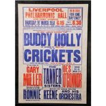 Buddy Holly: and the Crickets concert poster, Liverpool Philharmonic, 1958 Thursday 20th March