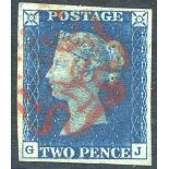 Plate 2 GJ, good to large margins, fine red MC. (1)