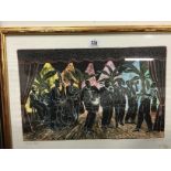 Charlie Baird: framed and glazed artists proof; Jazz band.