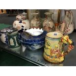 A quantity of various china items including Masons Mandalay china ginger jar,