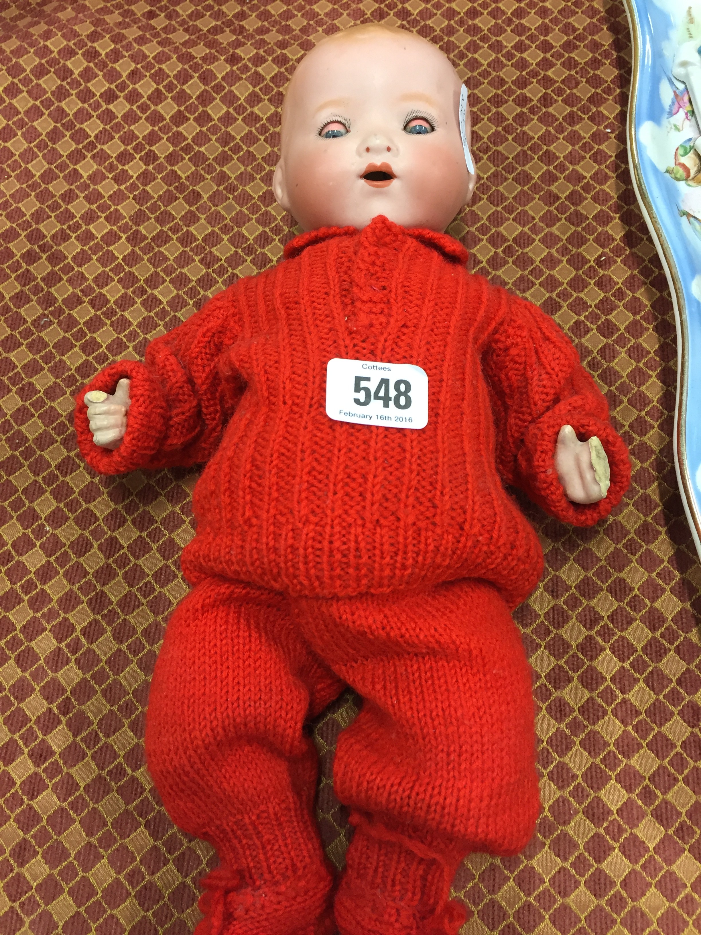 An Armand Marseille Bisque head baby doll, 351/3K.