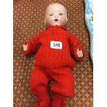 An Armand Marseille Bisque head baby doll, 351/3K.