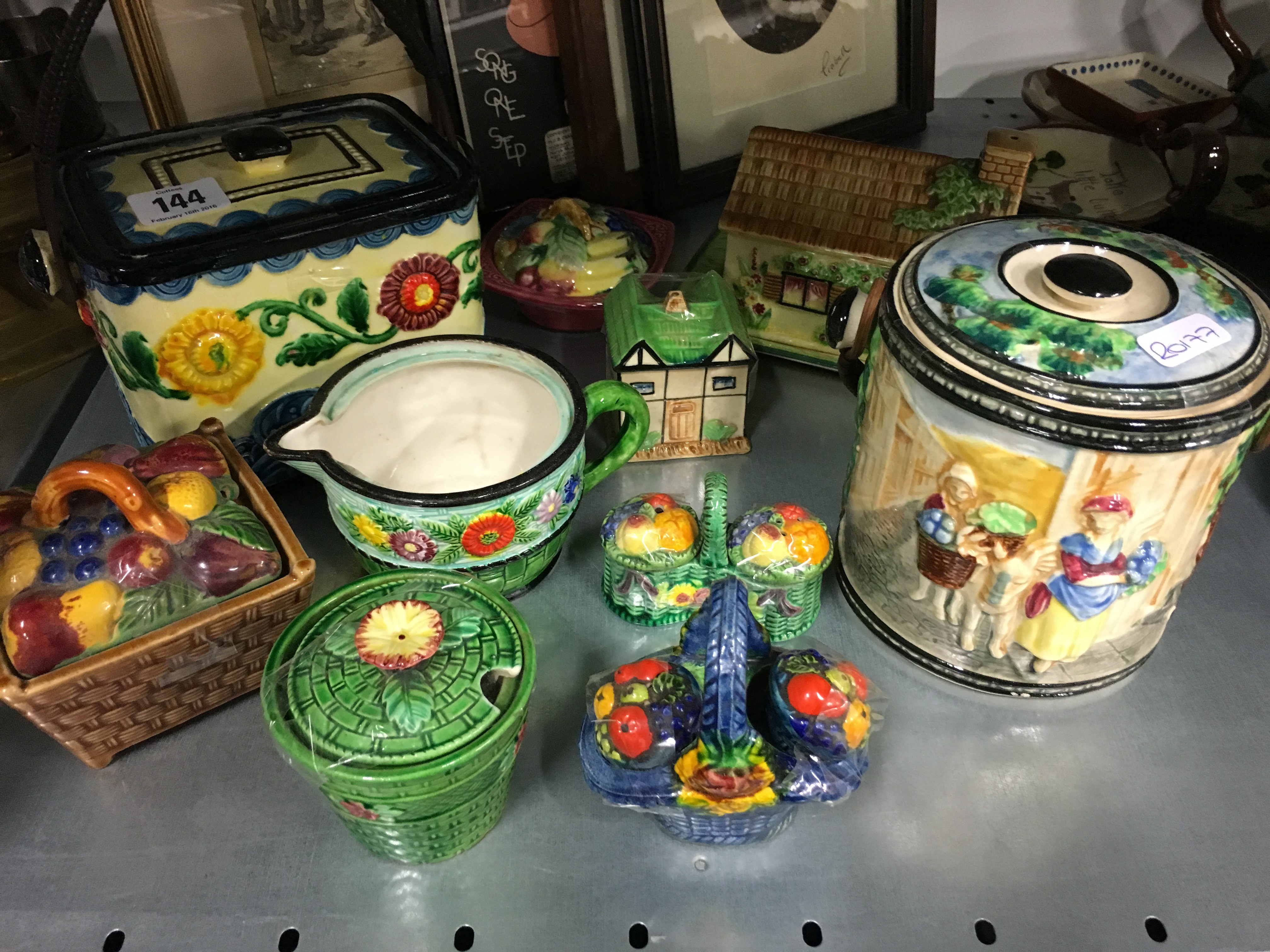 A small collection of various Japanese Marumoto Ware Art Deco china items.