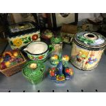 A small collection of various Japanese Marumoto Ware Art Deco china items.