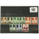 GERMANY - 1934 SG551-559. Complete Mtd Mint/Unused set cat £120.