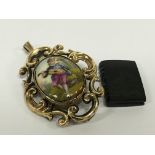 A Victorian yellow metal brooch with later conversion to pendant with 9 carat gold bale with