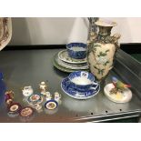 A small quantity of various china items including a Japanese Satsuma vase and a collection of