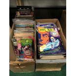 Two boxes containing a quantity of various American DC and other Science Fiction magazines