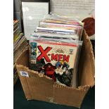 A box containing a quantity of various Marvel and other American comics including X-Men.