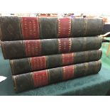 Hutchins History of Dorset: Volumes I - IV in original leather half bindings with marble boards.