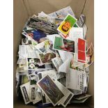 A box containing a quantity of various collector's cards.