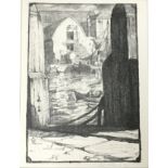Leslie Moffatt Ward (1888-1978): Mounted signed and dated etching; Newfoundland Warehouse Poole,