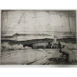 Leslie Moffatt Ward (1888-1978): Mounted signed and dated etching; On Ballard Down,