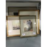 Four various framed and glazed watercolours.