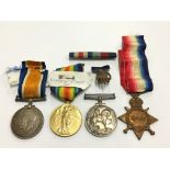 A pair of WWI General Service medals awarded to K. 38933 W.