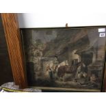 A framed & glazed George Morland: Early 19th century framed and glazed engraving;