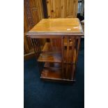 A large mahogany revolving bookcase.