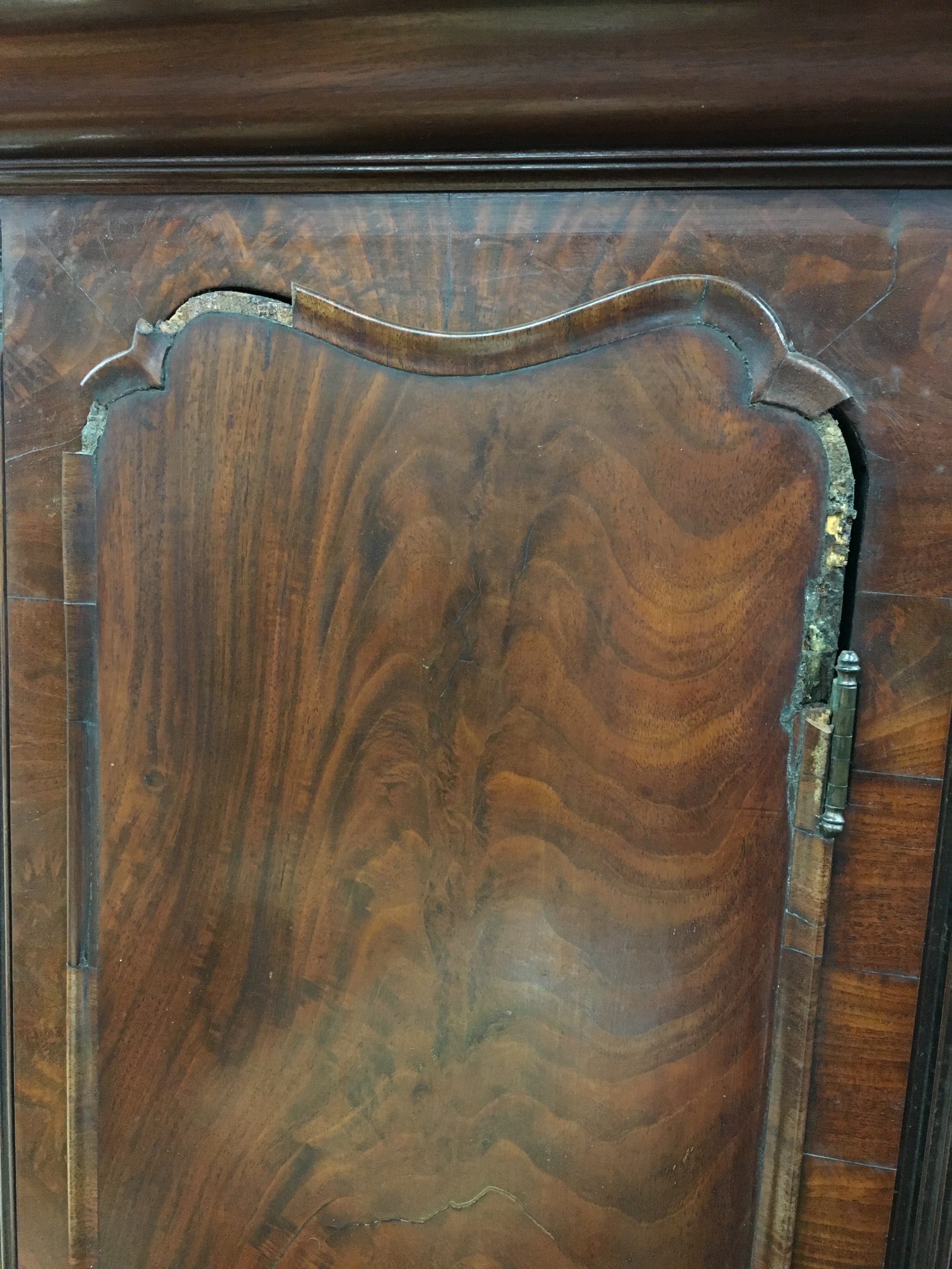 An 18th century flame mahogany cased longcase clock with brass dial and movement and painted moon - Image 3 of 13