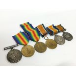 Six WWI General Service medals.