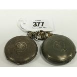 Two 19th century silver cased Hunter pocket watches.