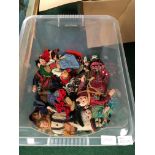 A box containing a quantity of various Chinese and other National costume dolls.