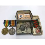 A pair of WWI General Service medals awarded to 1332 Driver E. H.