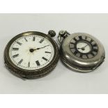 Two 19th century silver cased fob watches.